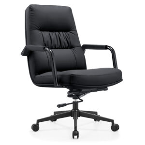 IMGM-1718-全黑.jpg 1901 Leather Office Chair Swivel Chair for Computer Desk