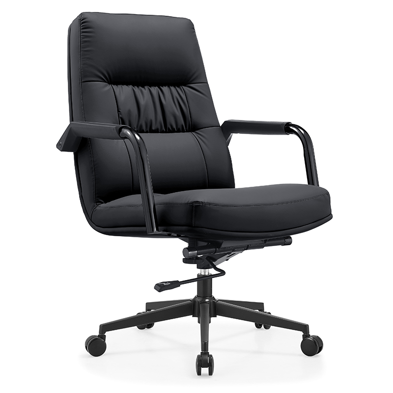 IMGM-1718-全黑.jpg 1901 Leather Office Chair Swivel Chair for Computer Desk