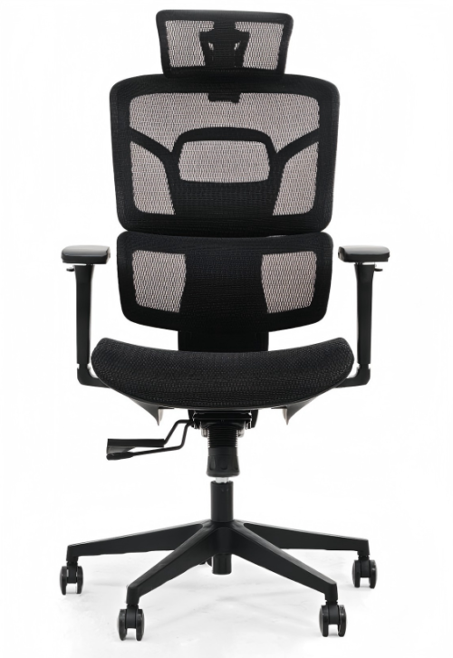 Durable Office Seating with 5-Star Aluminum Base and Silent Casters