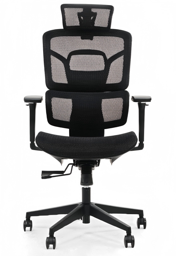 Durable Office Seating with 5-Star Aluminum Base and Silent Casters