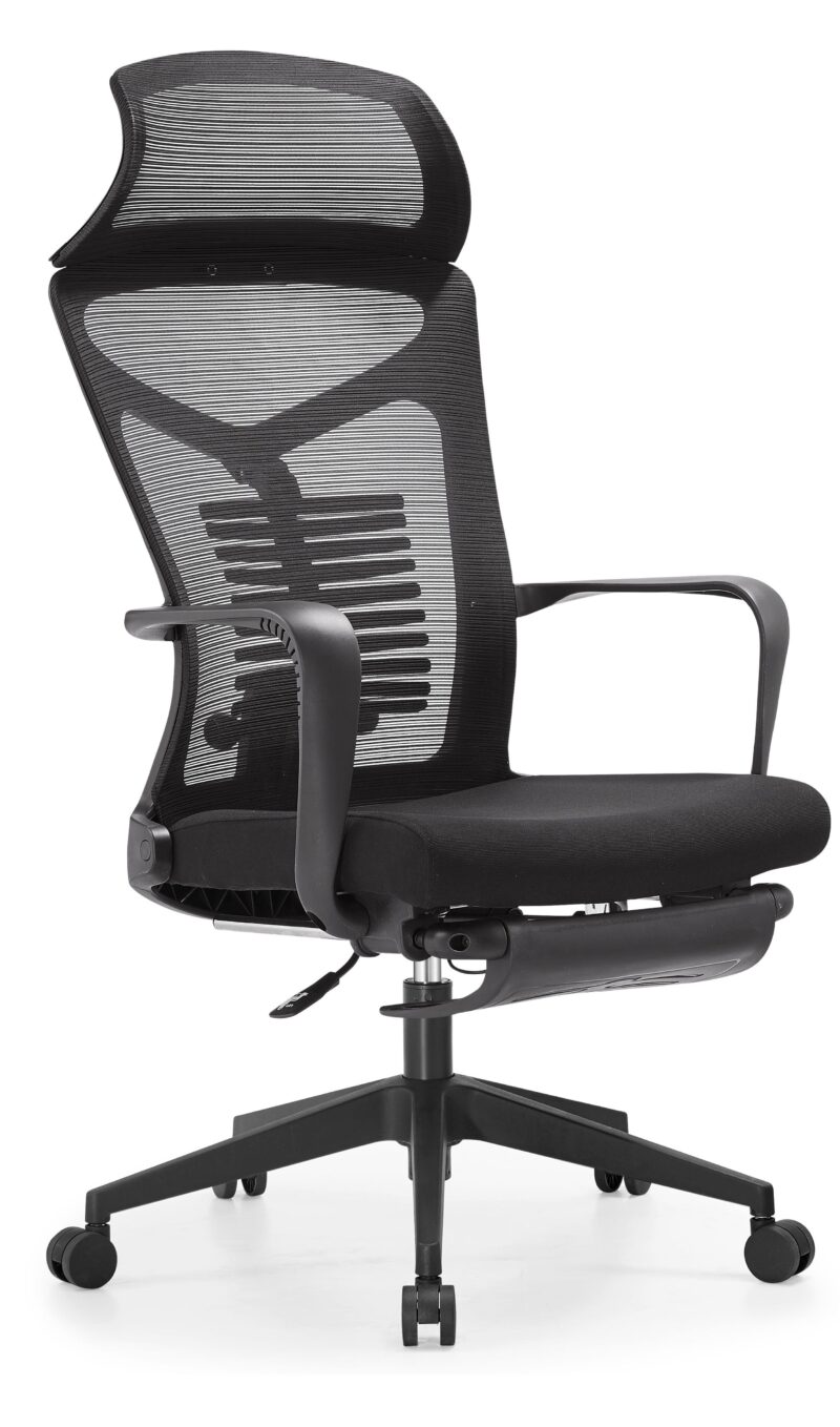 Swivel Chair with Chrome Base and Modern Stitching