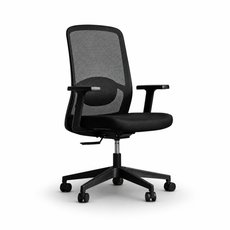 810B-2 Cotton Seat Ergonomic Computer Chair with Synchronous Tilt Mechanism and Mesh Back
