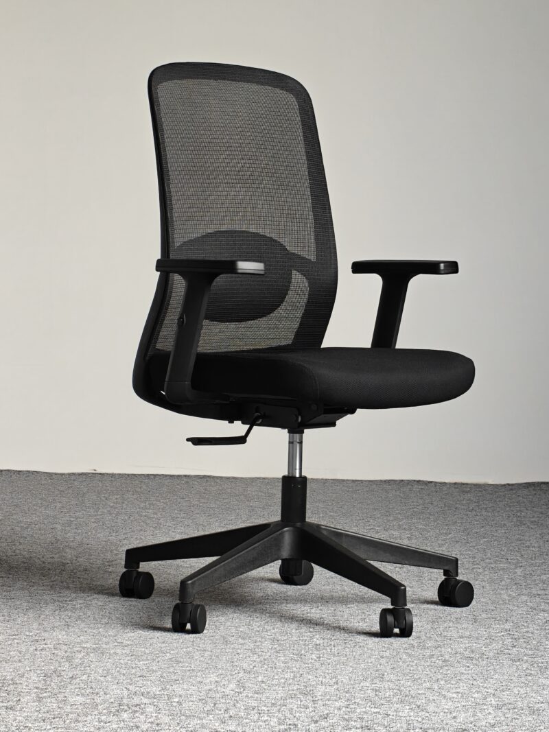810B-2 Cotton Seat Ergonomic Computer Chair with Synchronous Tilt Mechanism and Mesh Back