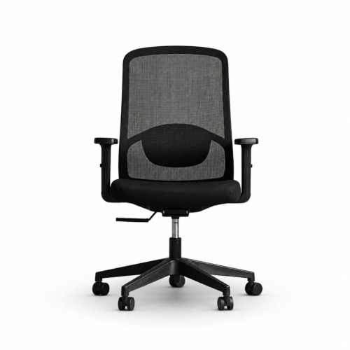 正面 810B-2 Cotton Seat Ergonomic Computer Chair with Synchronous Tilt Mechanism and Mesh Back