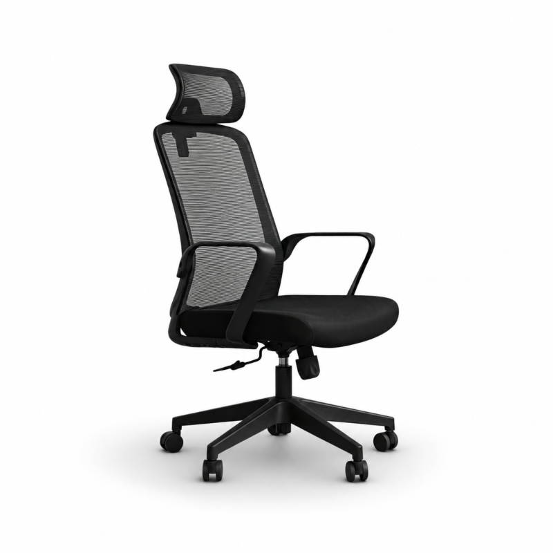 809A-2 Cotton Seat Ergonomic Office Chair with Adjustable Lumbar Support and 2D Headrest